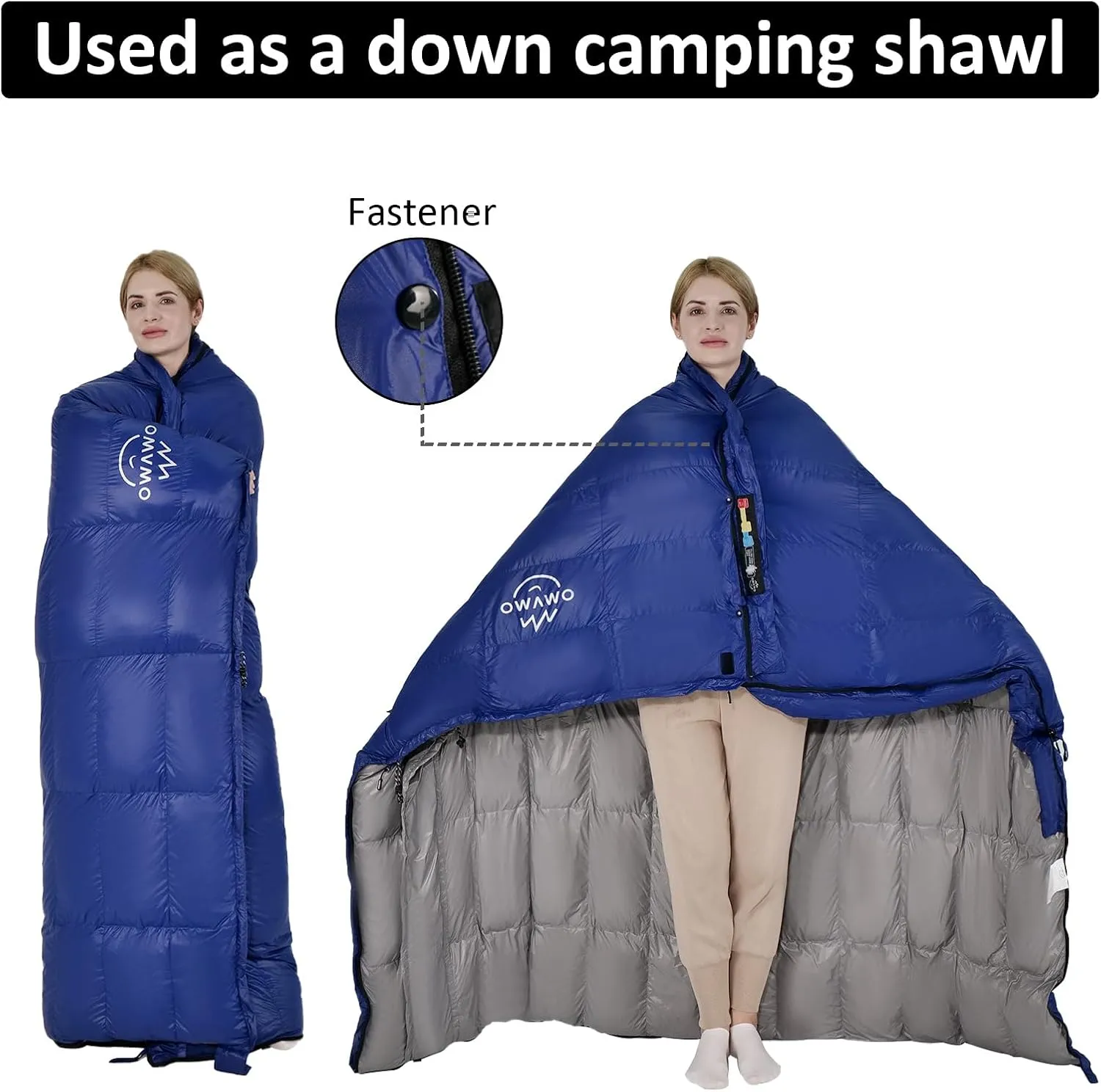 -10°F 0°F Goose Down Sleeping Bag for Adults,800 Fill Power,Ultralight Wearable 4 Season Cold Weather Rectangle Sleeping Bag for Camping Hiking,Can be Used as a Down Blanket or Cloak