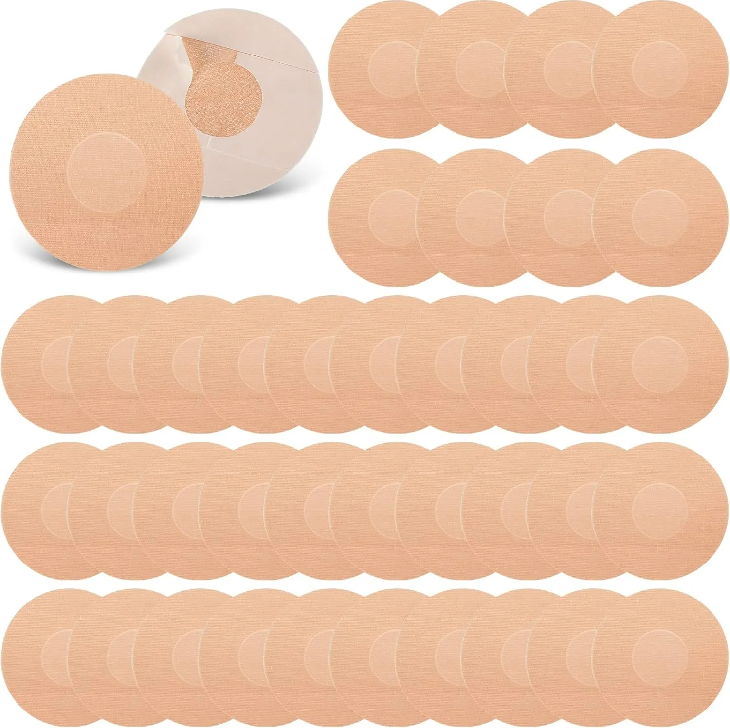 100 Pcs Adhesive Patch Sensor Covers CGM Sensor Patches Waterproof and Sweatproof Pre Cut Adhesive Tape for Skin Continuous Glucose Monitor Protection