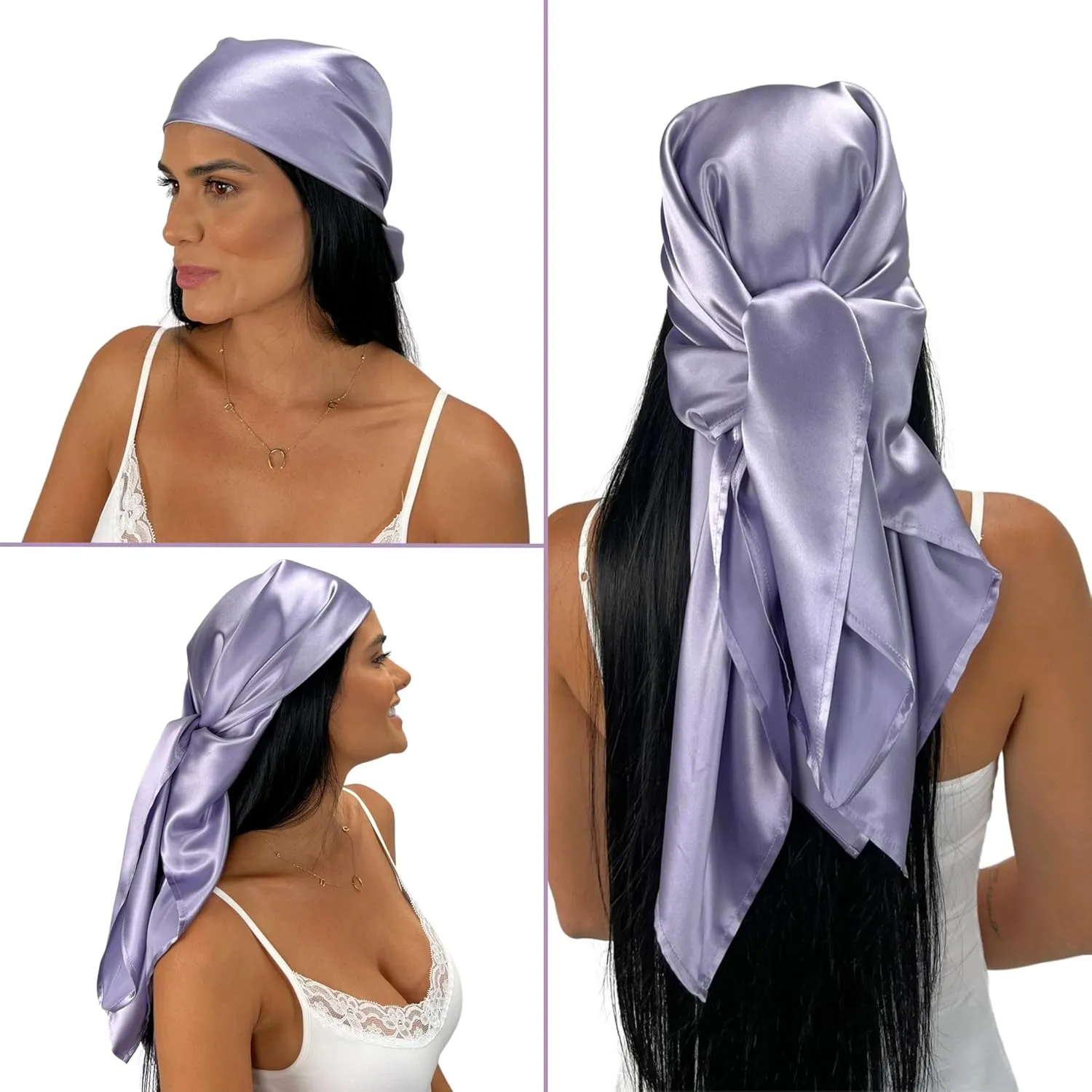 100% Pure Mulberry Silk Head Scarf - 36" Square, 19 Momme, Women's Hair Wrap | Maintains Style, Reduces Frizz, Aids Growth