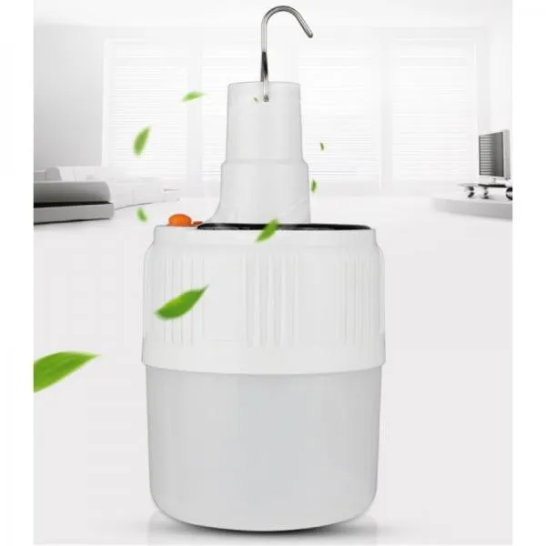 100W 42LED Solar Power 5 Lighting Modes Rechargeable Outdoor Camping Light Bulb Emergency Light for Tent Patio Porch Garden BBQ Night Markets Power Failure