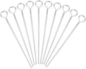 10pcs Outdoor Camping Tent Stakes Metal Anchors Tent Pegs Heavy Duty Steel Ground Tent Pin Spikes Nails for Backpacking Hiking Camping Gear Silver/774