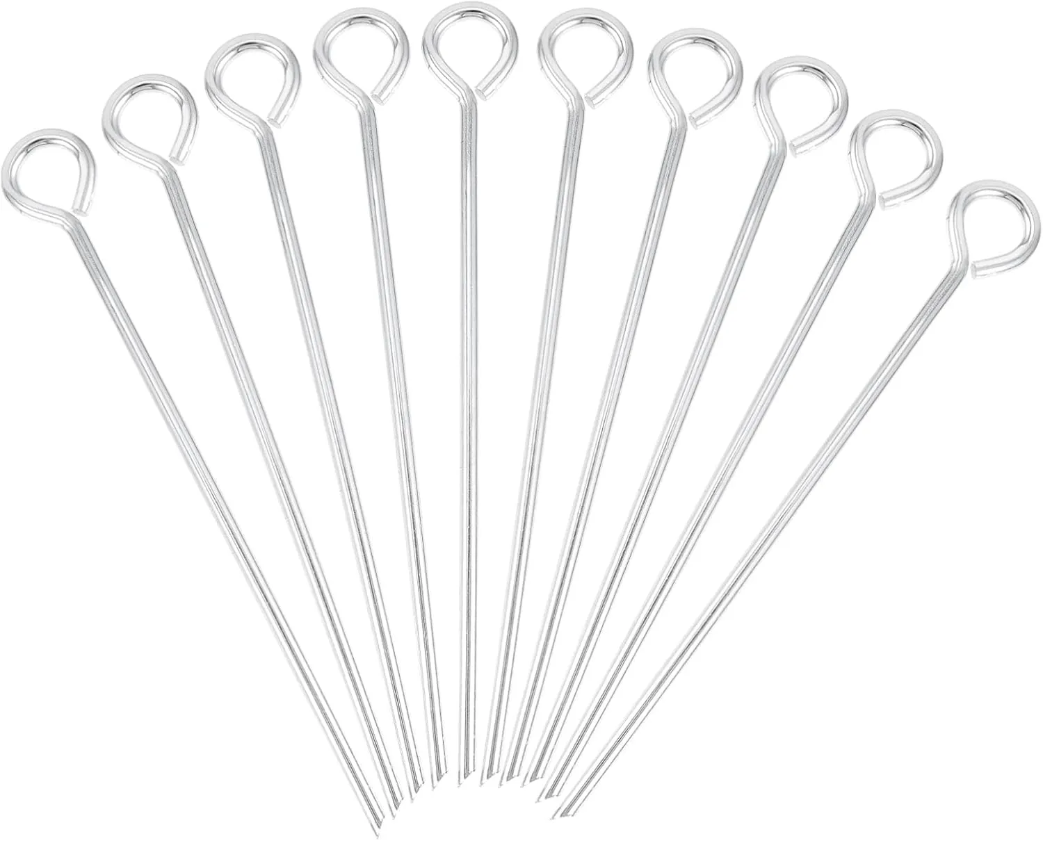 10pcs Outdoor Camping Tent Stakes Metal Anchors Tent Pegs Heavy Duty Steel Ground Tent Pin Spikes Nails for Backpacking Hiking Camping Gear Silver/774