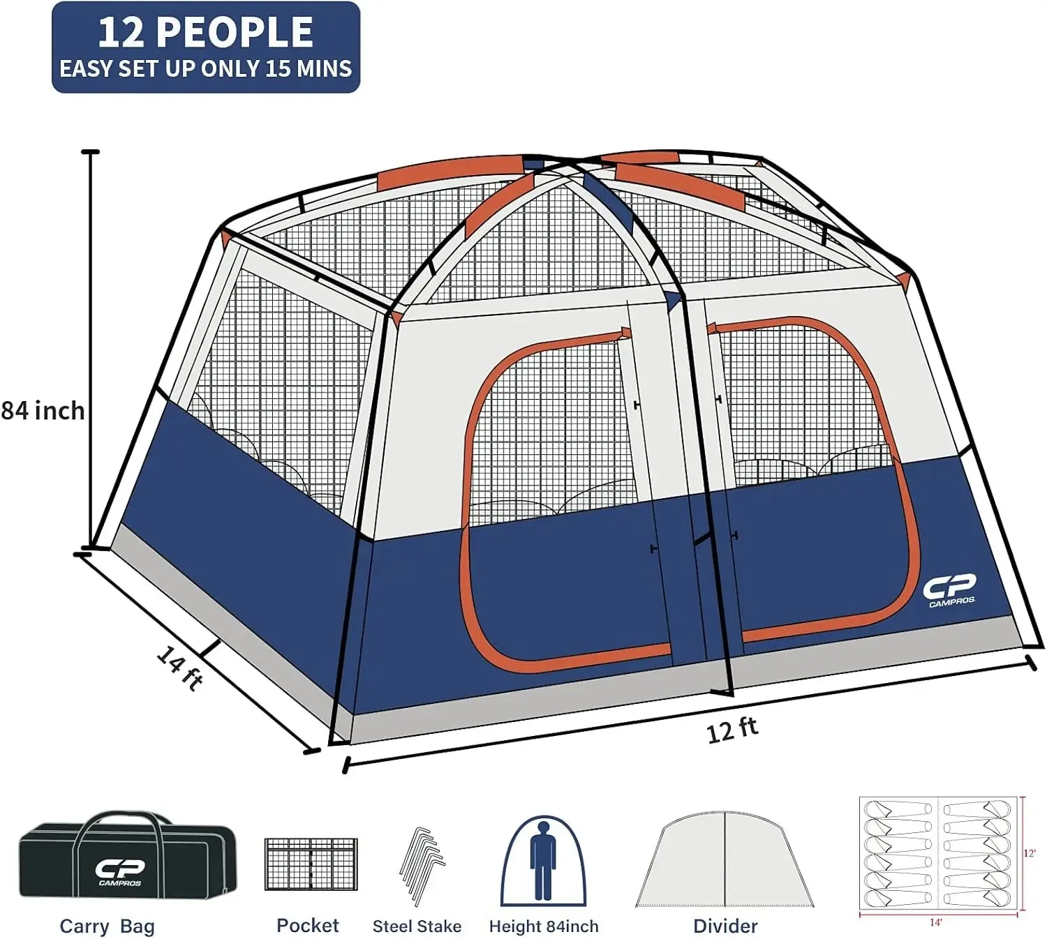 12 Person  Two Room Tent