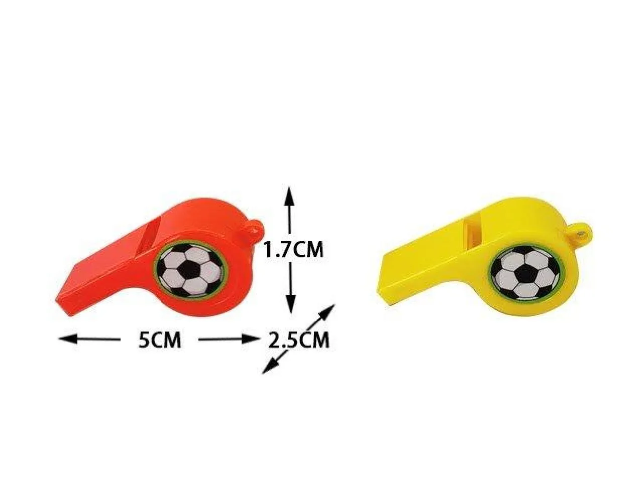 12 Plastic Football Whistles (Pack)