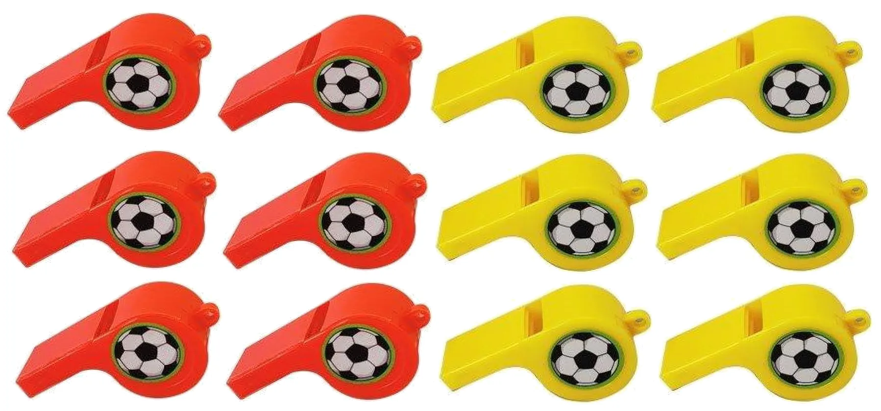 12 Plastic Football Whistles (Pack)