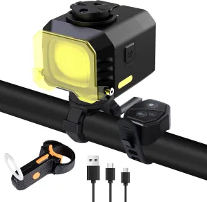 12000LM Ultra-Bright Rechargeable Bike Light, IPX5 8 Modes Including Fog Light, Type-C Fast Charging, Rear Light with 5 Modes – Ideal for Night Riding, Mountain Biking, Commuting, Road Cycling