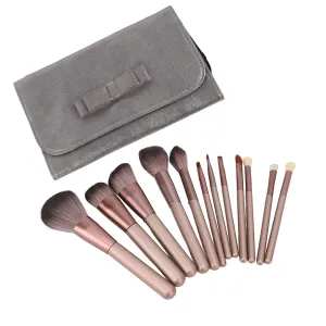 12pcs Makeup Brush Kit,Powder Brush Set, Handheld Soft Synthetic Fibers Cosmetics Brushes,for Powder Blush Contour Concealer Eyeshadows,