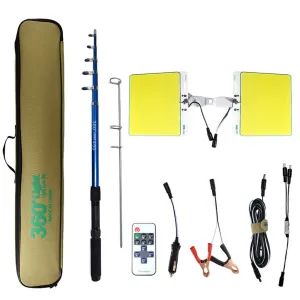 12V Car Repair COB Lantern Lamp Telescopic Light Fishing Rod Pole Camping 800w