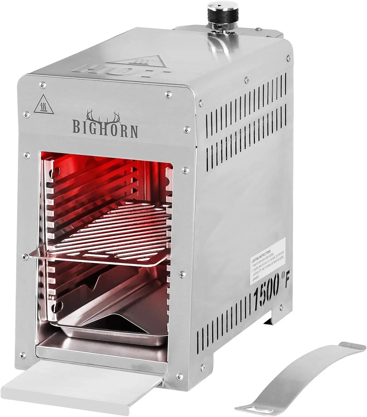 1500℉ Infrared Steak Grill, Portable Propane Gas Grill, Stainless Steel