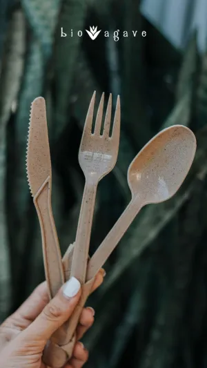 180-pack biodegradable cutlery sets with napkin wrapped in a paper bag Single-Use Cutlery for Heavy Weight Use