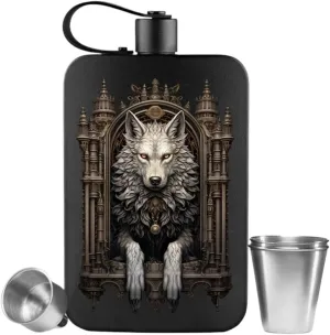 18Oz Outdoor Travel Flasks Portable Flasks for Liquor for Men Women Stainless Steel Flasks with Funnel Wedding Party(B)