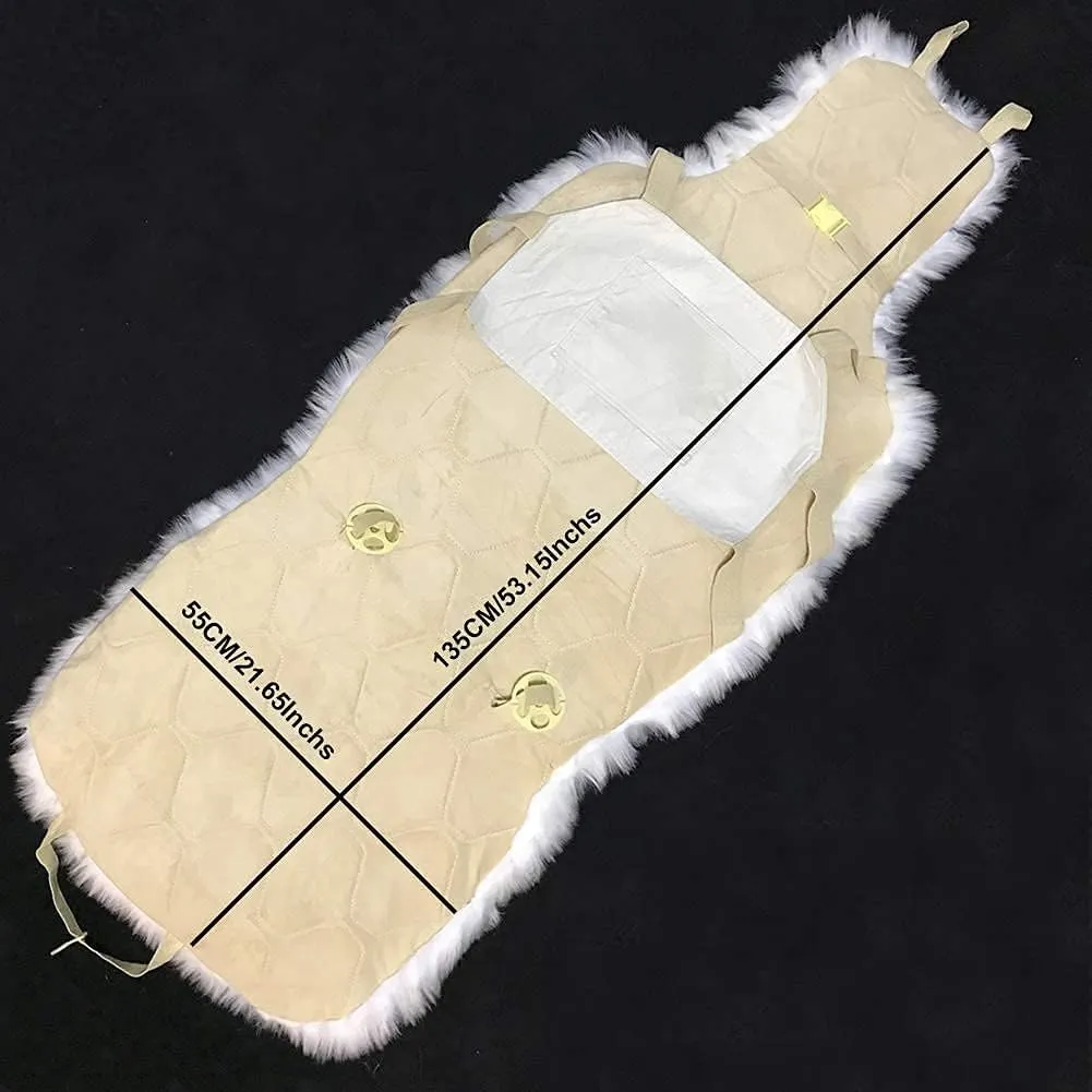 1Pc Faux Sheepskin Wool Fur Car Seat Cover for Cars SUV Trucks Universal Fit, Soft Plush Synthetic Wool Buck Fur Car Seat Cushions by FLMaples (White)