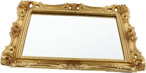 1Pc Retro Carved Pattern Makeup Mirror Decorative Cosmetic Mirror for Home Dresser and Office Use Vintage Finish Elegant Design Present for
