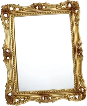1Pc Retro Style Decorative Makeup Mirror with Carved Pattern Compact Design for Home Office and Dressing Unique Ornament for Beauty Enthusiasts