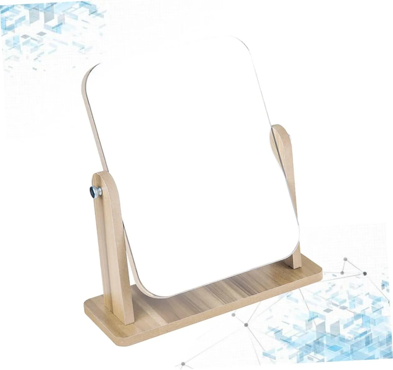 1pc Wooden Vanity Mirrors Makeup Mirror with Lights Beauty Tabletop Square Mirror Tabletop Makeup Mirror Rotatable Makeup Mirror Tabletop Mirror Touch Screen Bamboo Standing Mirror