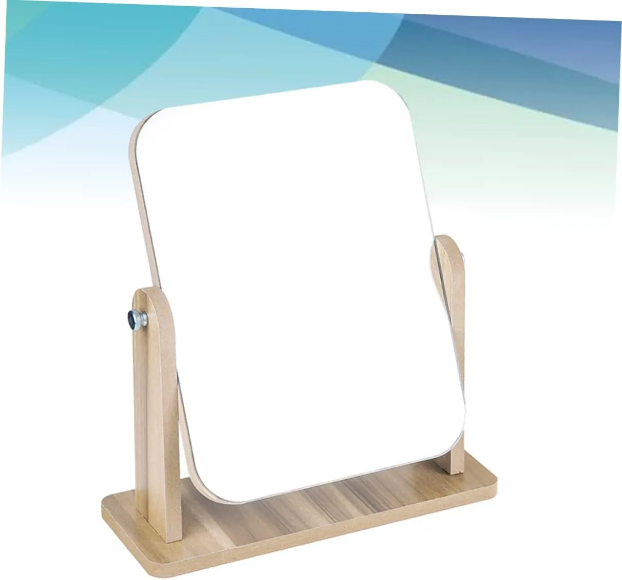 1pc Wooden Vanity Mirrors Makeup Mirror with Lights Beauty Tabletop Square Mirror Tabletop Makeup Mirror Rotatable Makeup Mirror Tabletop Mirror Touch Screen Bamboo Standing Mirror