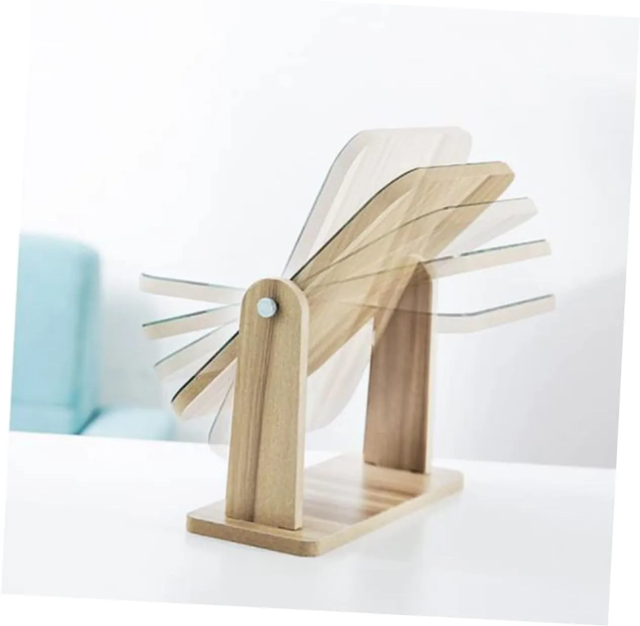 1pc Wooden Vanity Mirrors Makeup Mirror with Lights Beauty Tabletop Square Mirror Tabletop Makeup Mirror Rotatable Makeup Mirror Tabletop Mirror Touch Screen Bamboo Standing Mirror