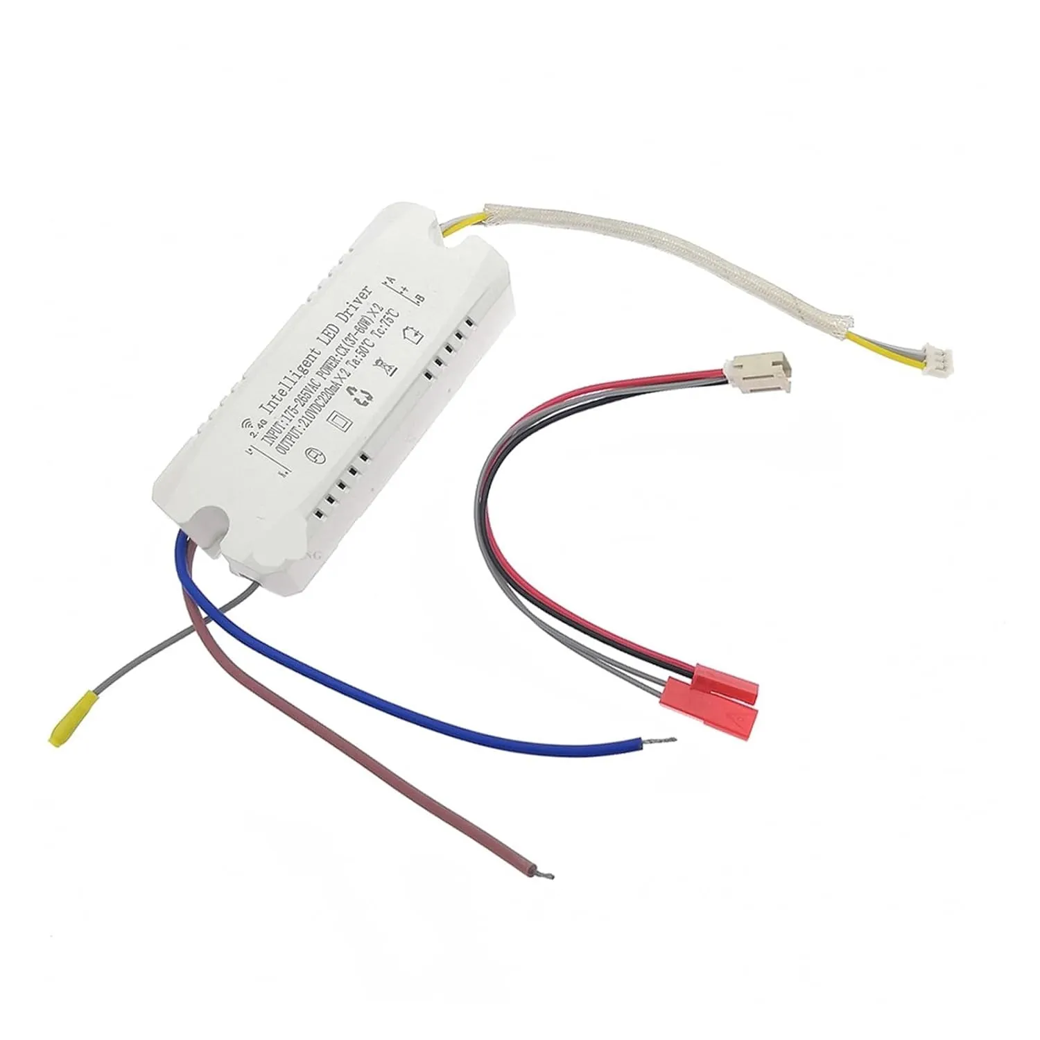 1pcs AC220V 2.4G Remote Control Intelligent LED Driver 8-24W 25-40W 37-60W X2 X4 X6 220mA Color Changeable Dimming Transformer(2Pin-(37-60W) x6)