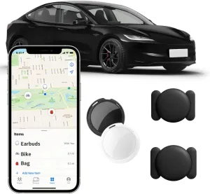 2 Pack GPS Tracker for Vehicles Work with Find My (iOS Only) Real Time Mini Car Air Tracker Tag Global Coverage Hidden Car Locator Tracking Device No Monthly Fee or Subscription No SIM Card Required