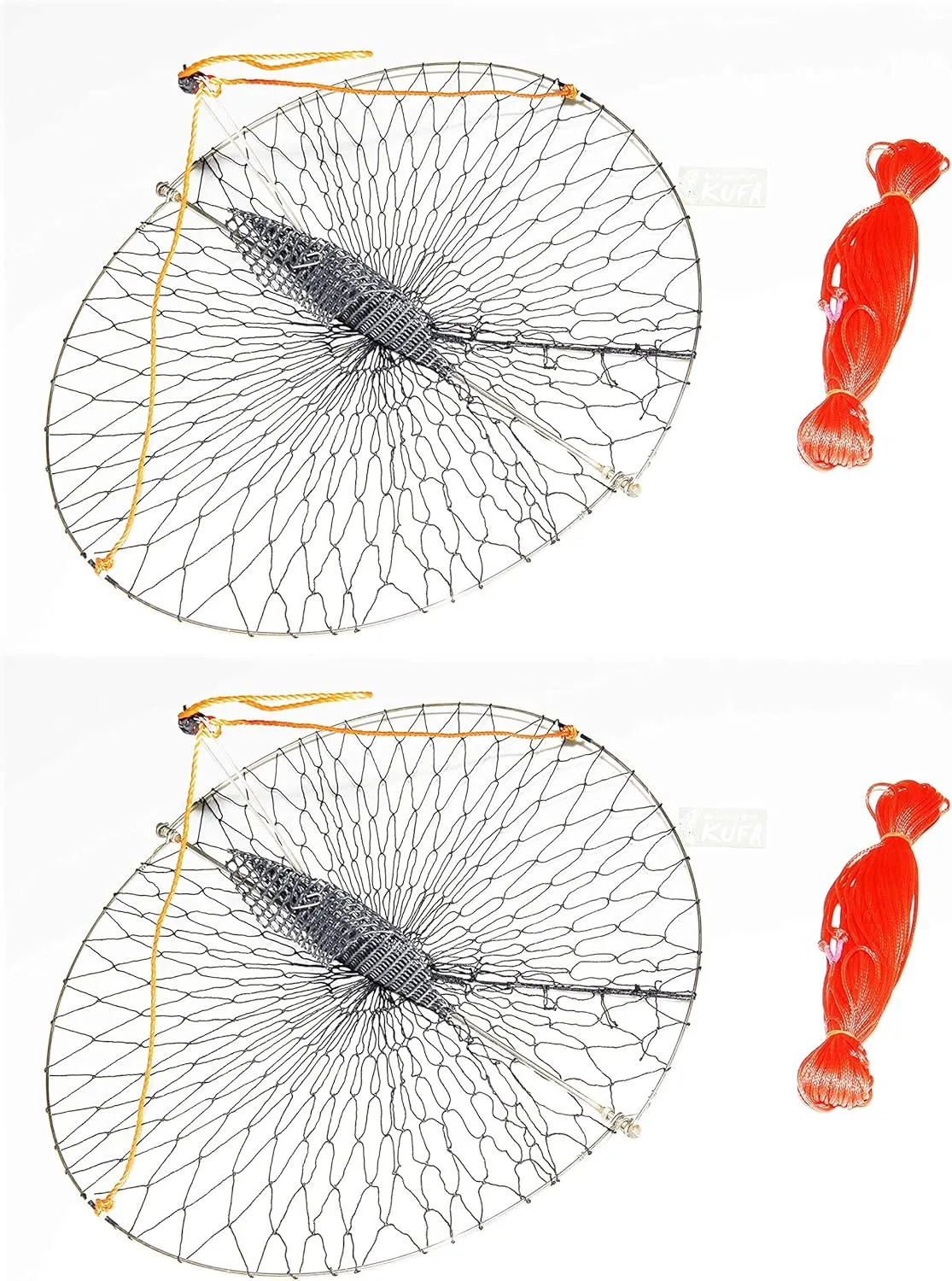 2-Pack of KUFA Sports Casting Crab Trap with 100' Rope and Bait Bag (CR55x2)