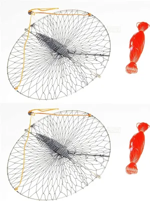 2-Pack of KUFA Sports Casting Crab Trap with 100' Rope and Bait Bag (CR55x2)