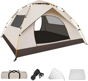 2 Person Tent Tents for Camping Backpacking Tent Spacious Space Folding Lock Design Large Mesh Side Windows for Camping Hiking Traveling (no Need to Build)