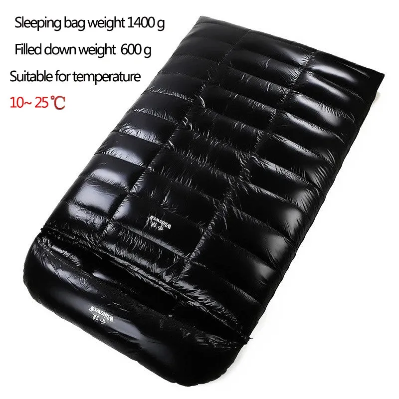 2-Person White Goose Down Filled Camping or Home Sleeping Bag - Thin and Suitable for Warm Weather