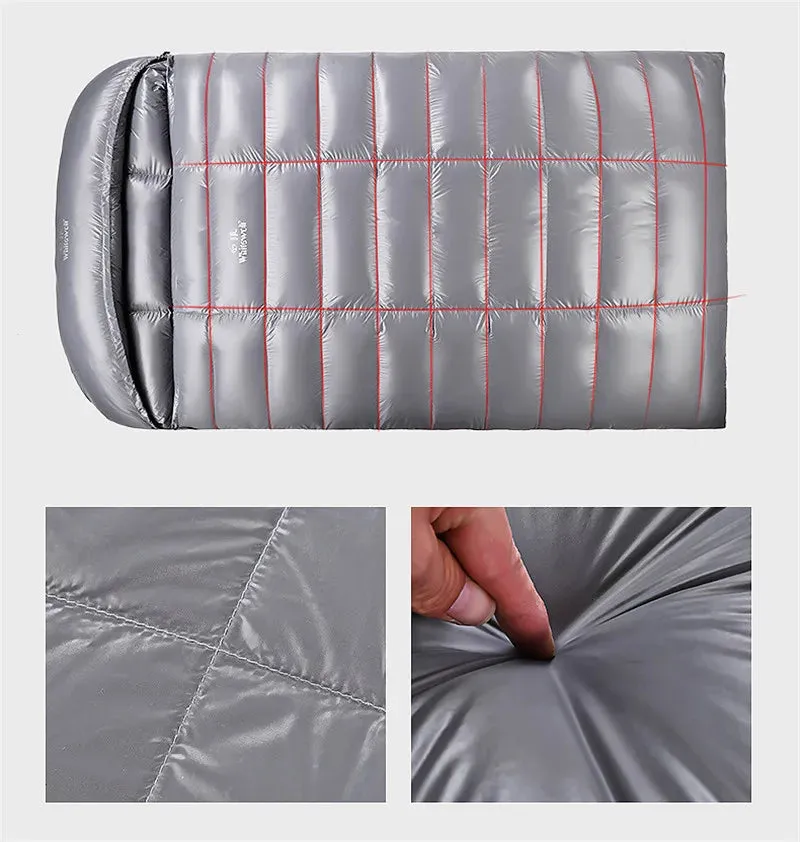 2-Person White Goose Down Filled Camping or Home Sleeping Bag - Thin and Suitable for Warm Weather