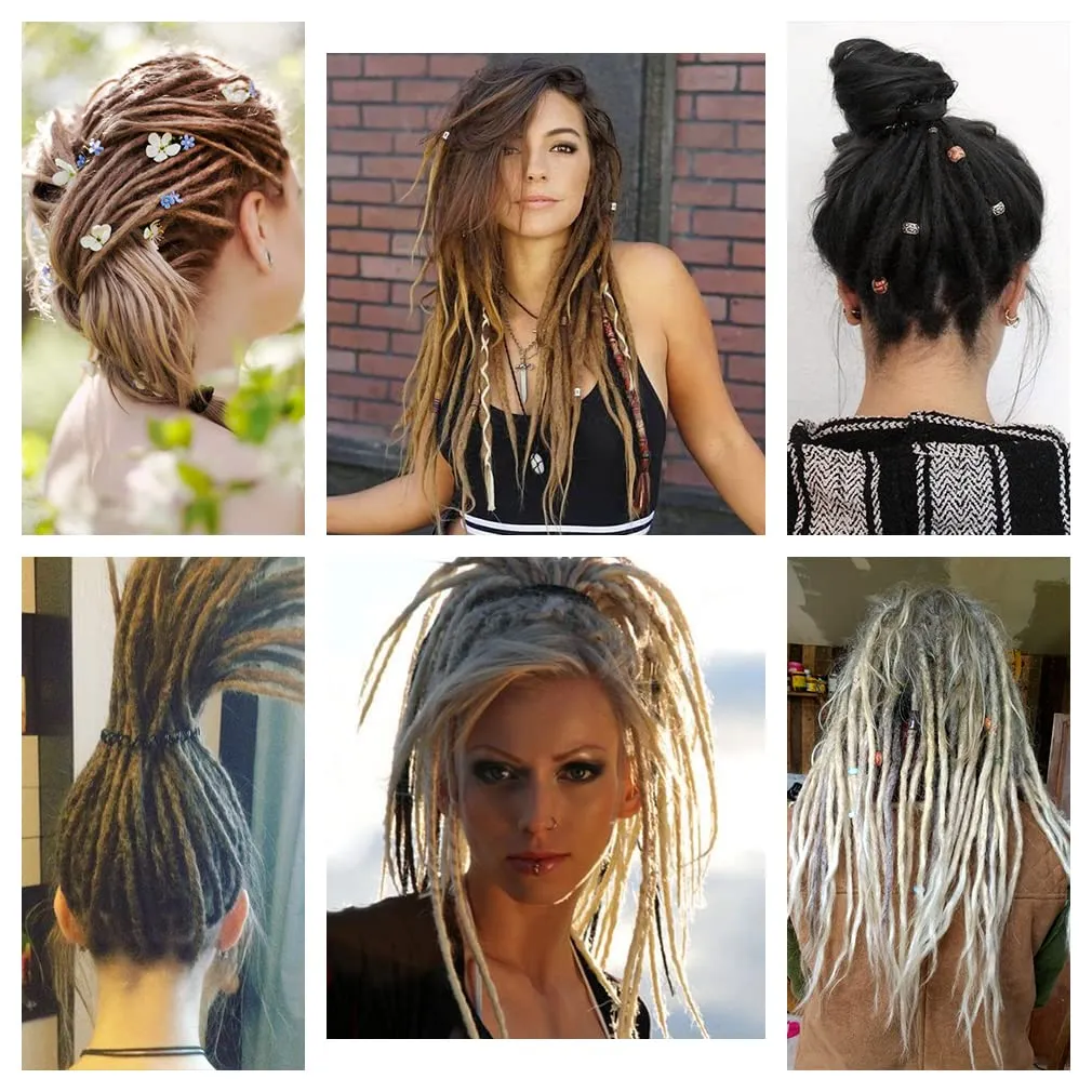 20" Double Ended Dreadlock Extensions 15 Strands Light Blonde DE Soft Synthetic Handmade Braid Dread Extensions