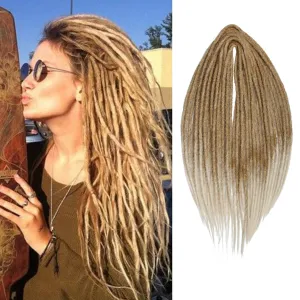 20" Double Ended Dreadlock Extensions 15 Strands Light Blonde DE Soft Synthetic Handmade Braid Dread Extensions