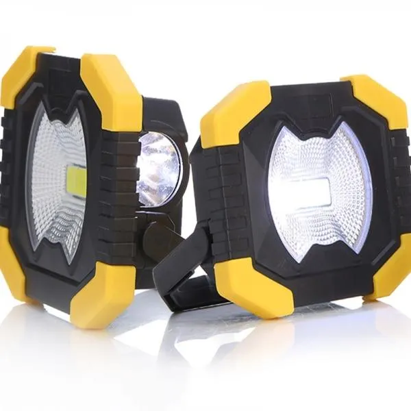 20W COB 3800LM LED Solar Work Light Rechargeable Portable Waterproof LED Flood Lights for Outdoor Camping Hiking Emergency Car Repairing and Job Site Lighting