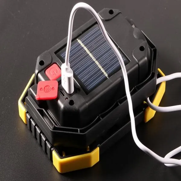 20W COB 3800LM LED Solar Work Light Rechargeable Portable Waterproof LED Flood Lights for Outdoor Camping Hiking Emergency Car Repairing and Job Site Lighting