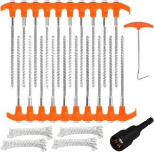 20x Camping Tent Stakes Camping Stakes with Tent Ropes and Hex Drill Driver Tent Pegs for Grassland Backpacking Trip Desert Yard