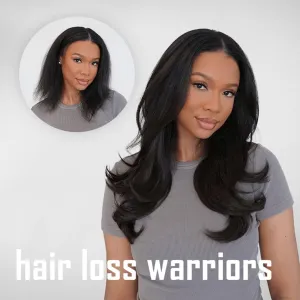 22 Inch Long Straight Lace Front Wig 13x6 Layered Synthetic Lace Wig with Baby-hair, Natural Color 180% Density Wear And Go Glueless Wigs for Black Women