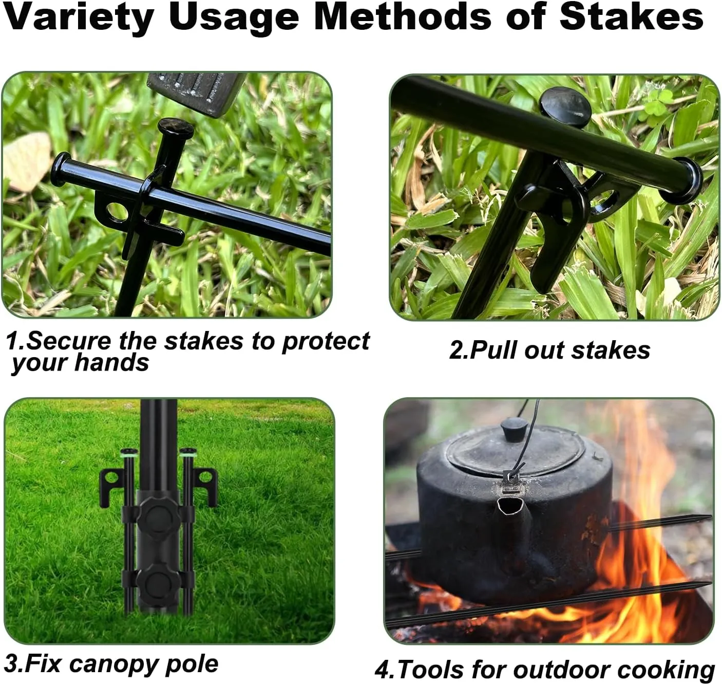 24Pcs Tent Stake with Hammer Set, 12in Tent Stakes Heavy Duty with 10.5in Camping Hammer, Storage Pouch, Forged Steel Stakes for Camping Used on Rocks, Grassland(24Pcs 12in Stakes Hammer)