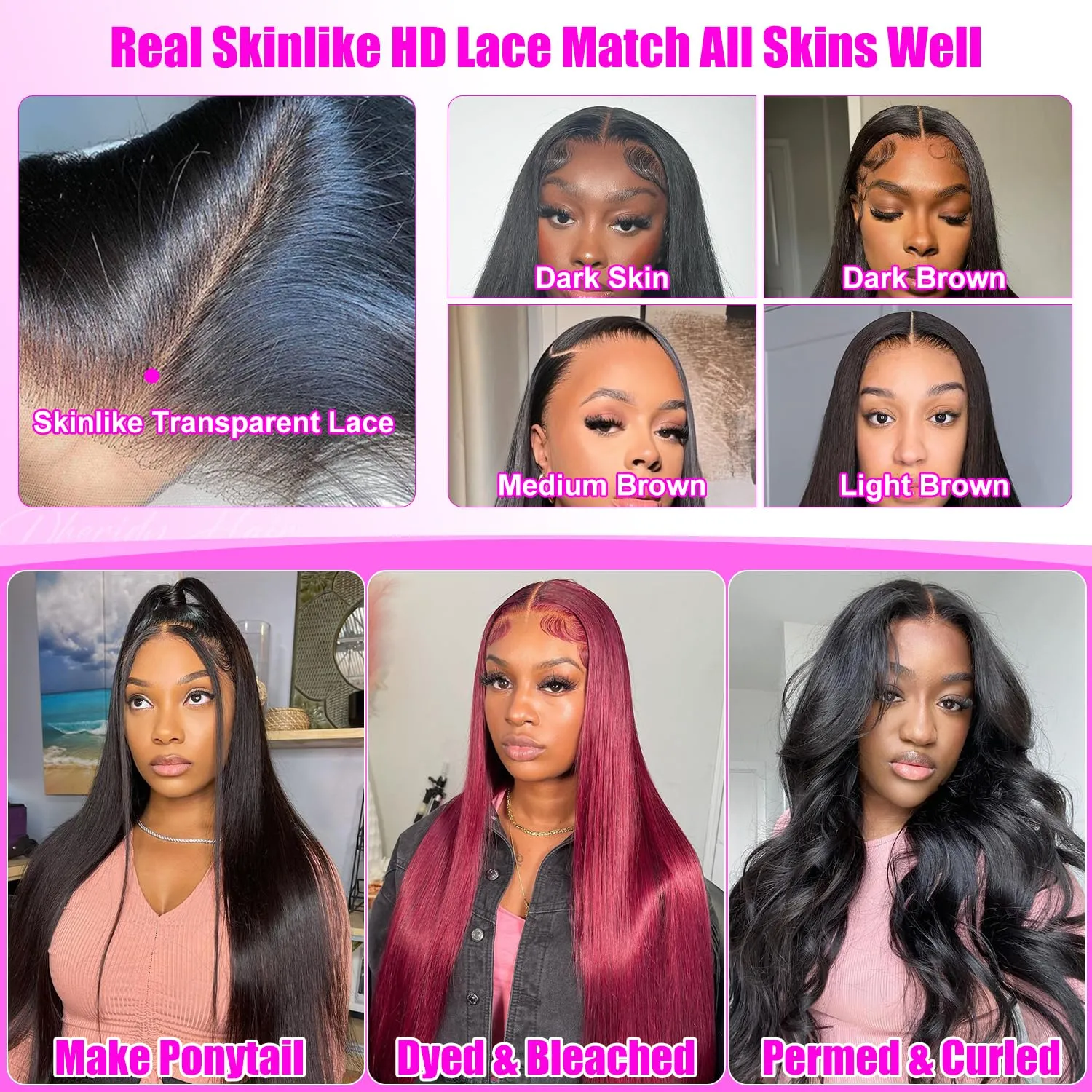 250% Density 13x6 HD Straight Lace Front Wigs Human Hair Pre Plucked 260g Glueless Lace Frontal Wigs Human Hair 13x6 Human Hair Lace Front Wigs for Black Women Bleached Knots 28 Inch