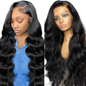 250% Density 13x6 Lace Front Wigs,100% Real Human Hair Wig,260g/pc HD Body Wave Lace Front Wigs for Black Women, Glueless Wigs Human Hair Pre Plucked Natural Hairline with Baby Hair 28 Inch