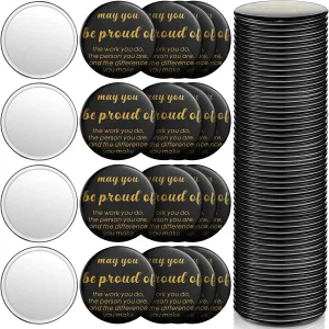 2.76 Inch 36 Pcs Inspirational Compact Mirror Bulk Employee Round Makeup Glass Mirror Personal Purse Pocket Mini for ‌Galentines Day Women Coworker Nurse Friends(May You Be Proud)
