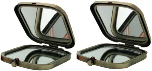 2pcs Square Double Sided Folding Makeup Mirror Mini Pocket Mirror Portable Compact for Women