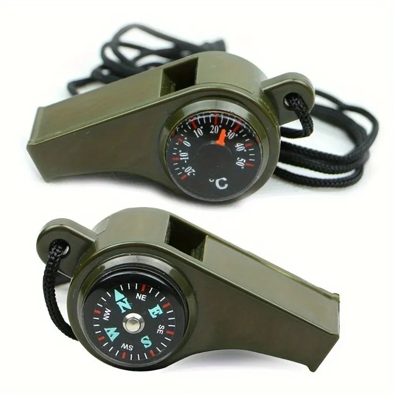 3-in-1 Survival Whistle with Compass & Thermometer – Outdoor Gear