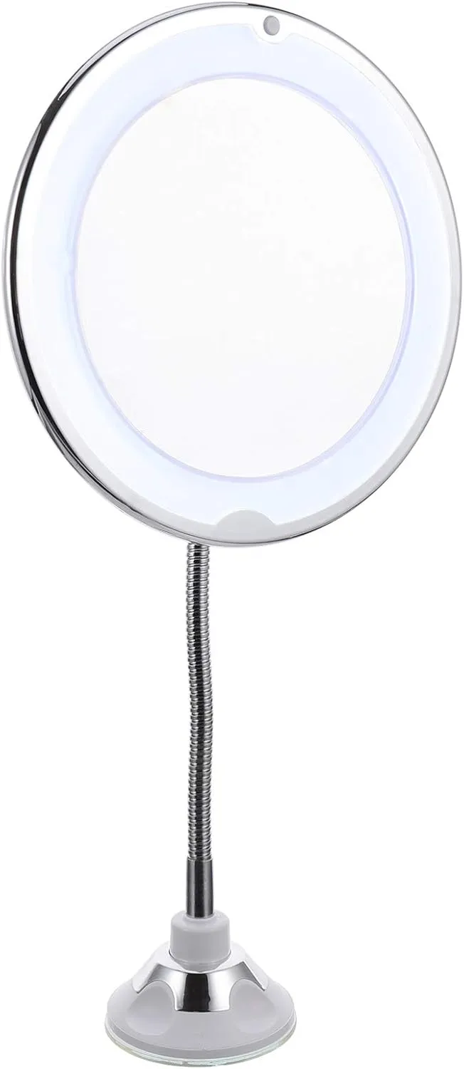 360degree Rotating Vanity Mirror with Powerful Cup and Led Light Compact and Portable Makeup Mirror for Bathroom and Travel for Makeup Application and Personal Care