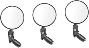 3pcs Rearview Mirror for Cycling Bike Mirror for Mountain and Road Black