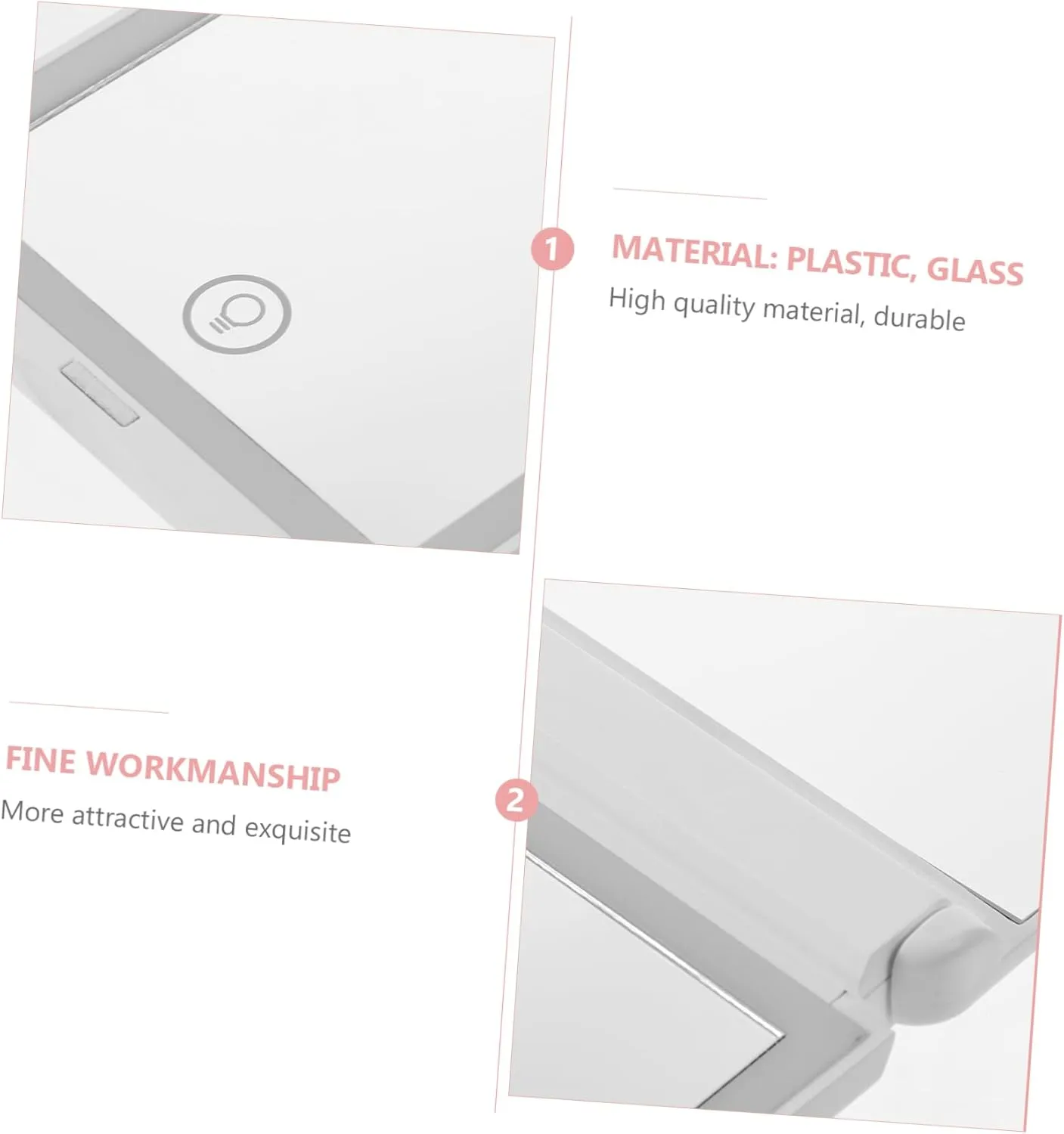 3pcs Travel-Friendly Led Makeup Mirror Rechargeable Magnified Mirror Perfect for Cosmetics Compact