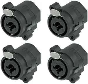 4 Pack Original Neutrik NCJ6FI-S Hybrid XLR and 1/4" Plug Panel Mount Jacks - (4 Pack)