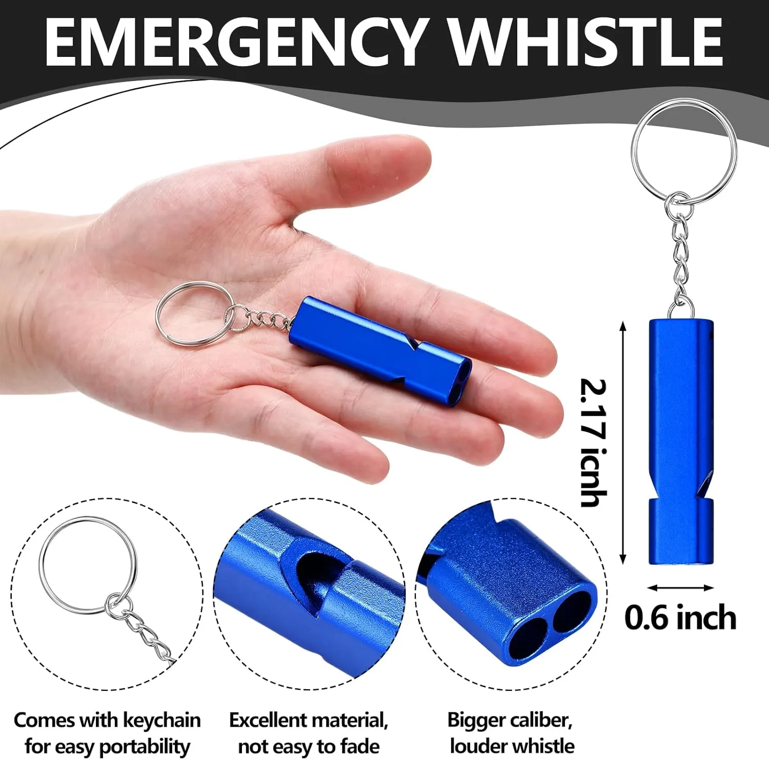 4 Sets Bear Bells with Whistle for Hiker, Loud Bear Bell with Emergency Whistle, Bear Bells for Hiking, Outdoor Camping, Survival, Biking, Fishing, Climbing, Hunting, Pet Tracker