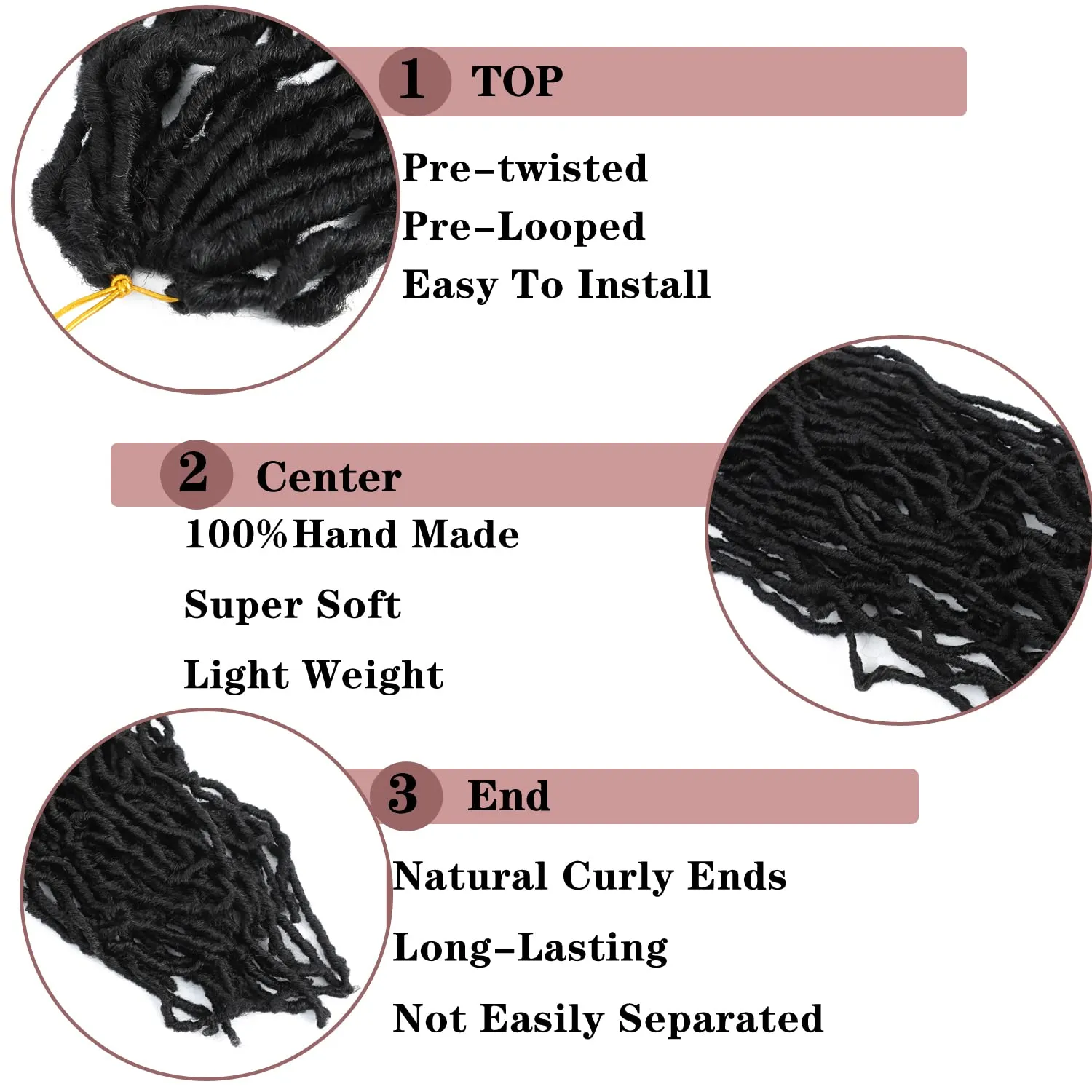 40 Inch New Soft Locs Crochet Hair 6 Packs Natural Color Faux Locs Crochet Braids Hair Pre Looped Synthetic Super Long Pre Extended Crochet Locs Braiding Hair (40 Inch (Pack of 6), Natural Color #1B)
