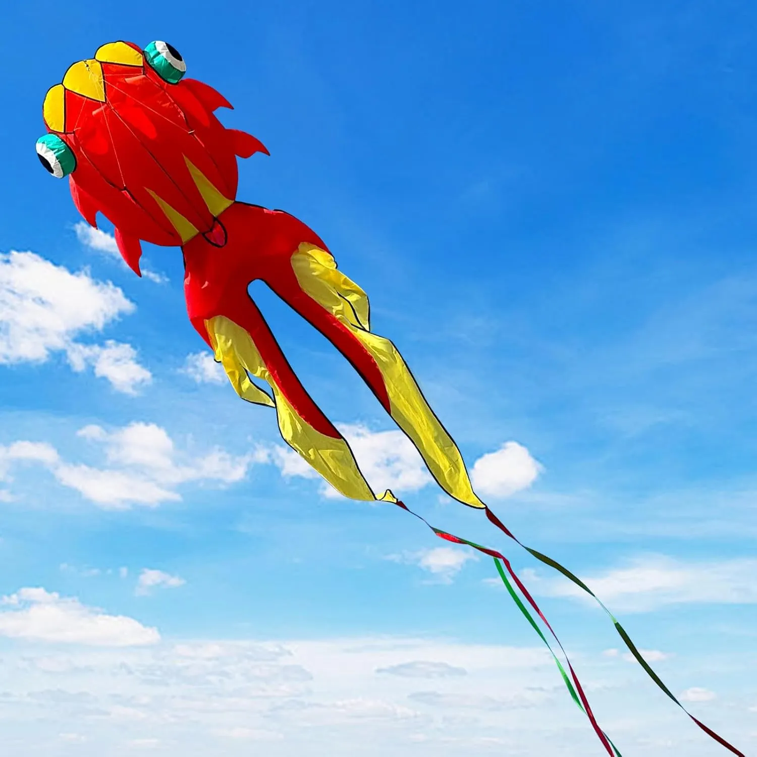 43ft Large Kites for Adults,3D Goldfish Frameless Soft Umbrella Giant Flying Kites,Easy to Fly with 330Ft Kite String in Beach and Amusement Parks-Ages 12 