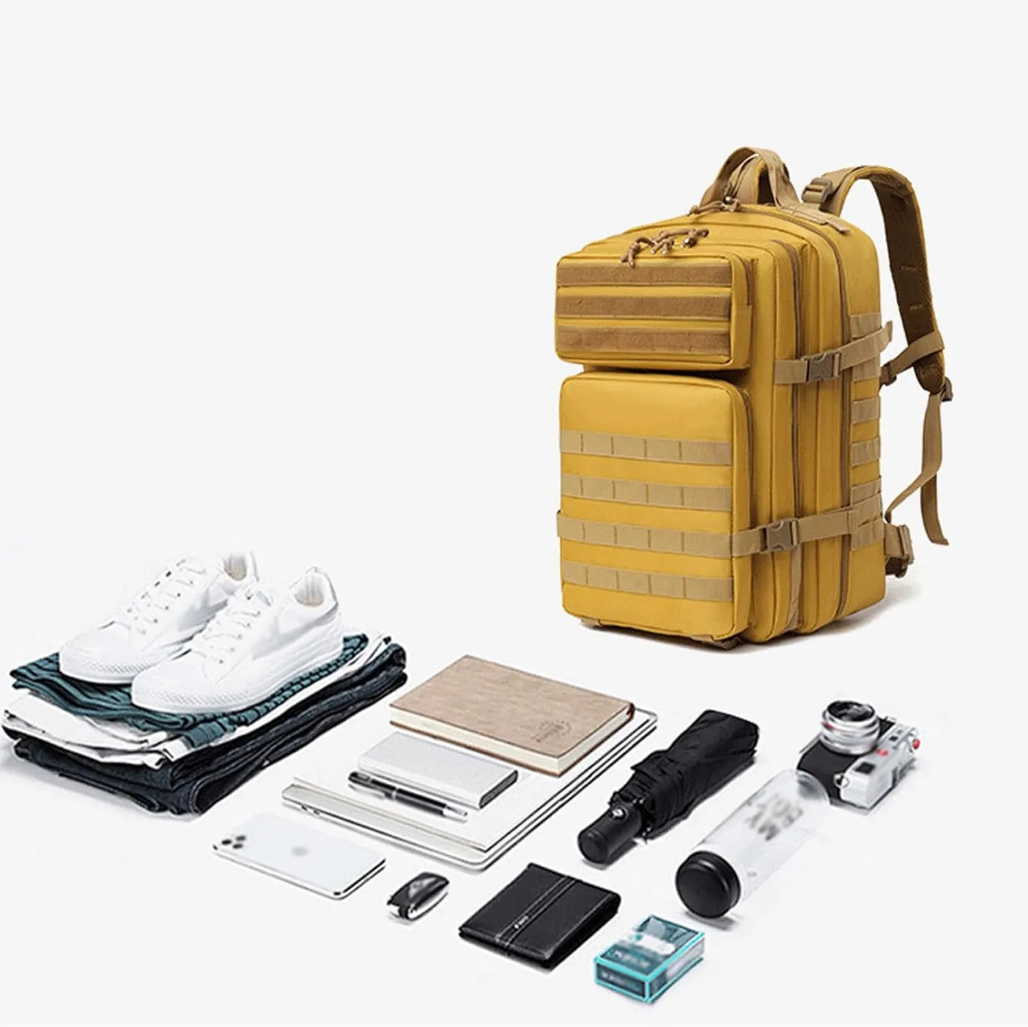 45L Military Tactical Backpack For Men Molle Army 3 Days Assault Pack Water Resistant Hiking Rucksack Bug Out Bag (E)