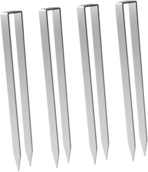 4X Garden Stakes Tent Pegs Heavy Duty Metal Pegs Tent Stakes Landscape Staples for Backpacking Outdoor Yard Tarpaulin Shelter