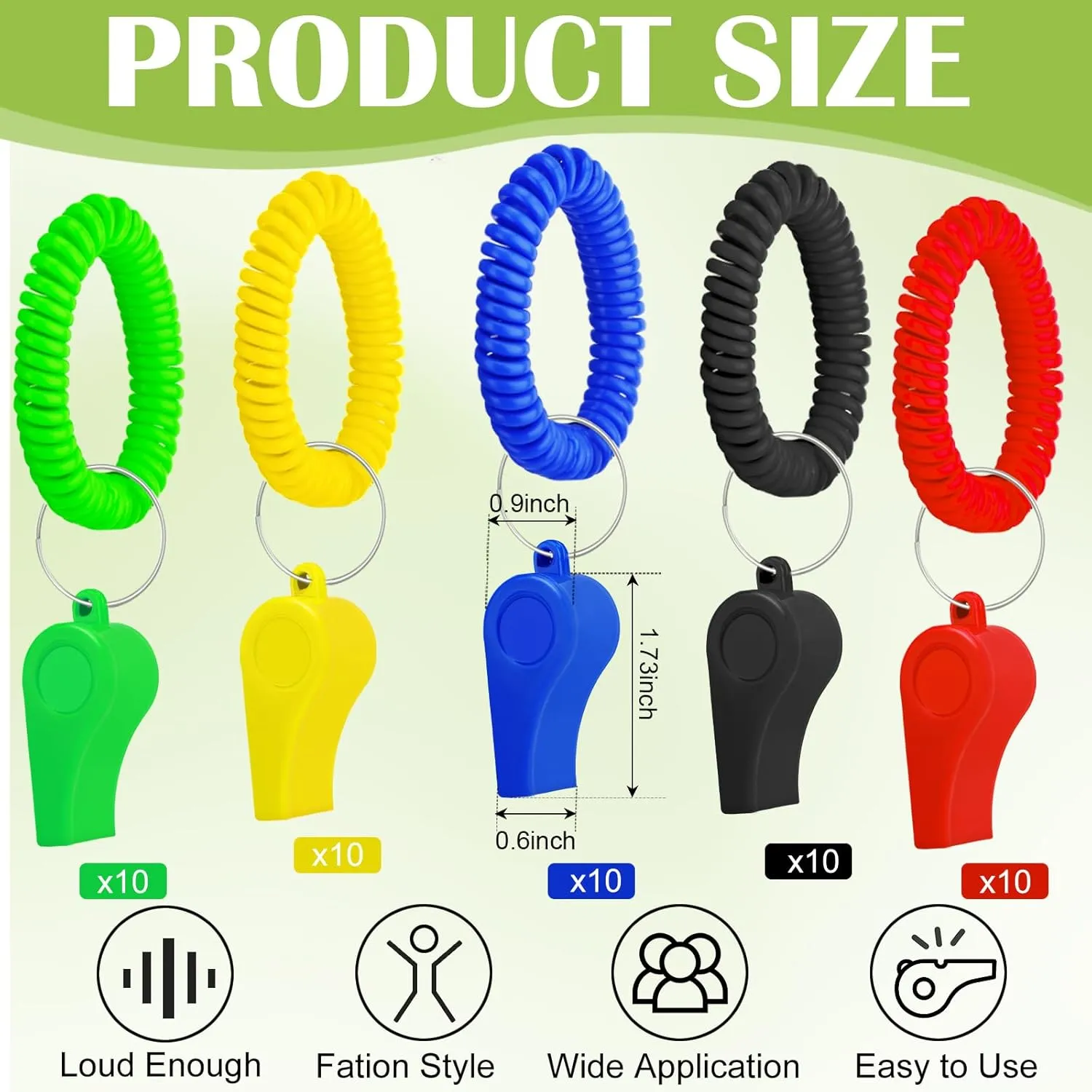 50/100PCS Plastic Referee Whistle with Bracelet Loud Crisp Sound Sports Whistle Multicolor Bulk for Adults Kids Coaches Referees Teachers Officials Polices Outdoor Basketball Volleyball Soccer